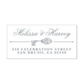 ヴィンテージ鍵カスタムウェディング名&差出人住所 セルフインキングスタンプ (デザイン)