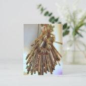 ヴィンテージ鍵スケルトン鍵ヴィンテージ ポストカード (スタンド正面)