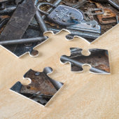 ヴィンテージ鍵ツールがワークショップをロック困難 ジグソーパズル (側面)