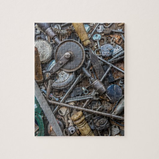 ヴィンテージ鍵ツールがワークショップをロック困難 ジグソーパズル (縦)