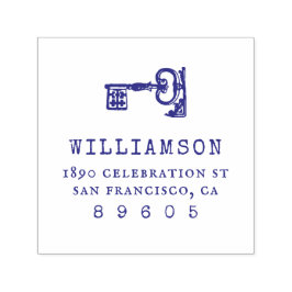 ヴィンテージ鍵ファミリ名差出人住所 セルフインキングスタンプ