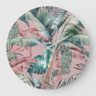 ヴィンテージ鍵ラルゴバナナパームラージクロック ラージ壁時計