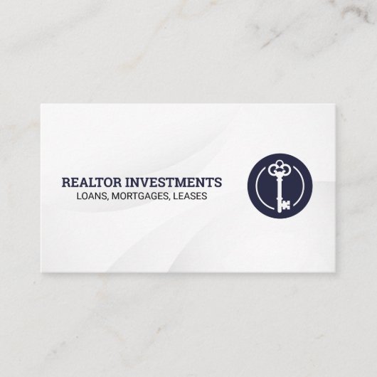 ヴィンテージ鍵ロゴ |実在財産 名刺 (正面)