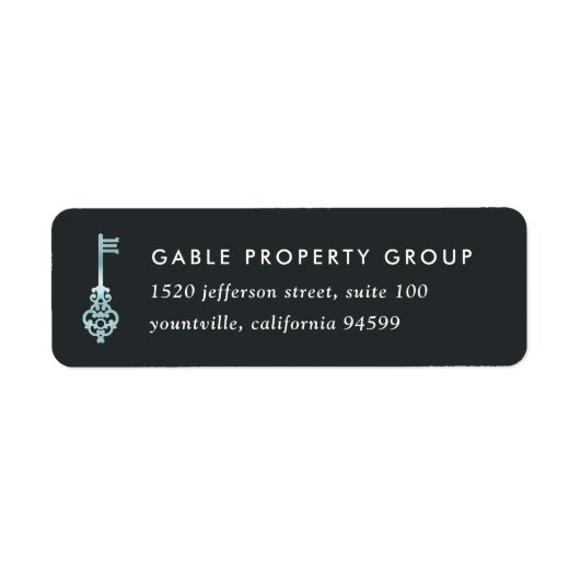 ヴィンテージ鍵不動産仲介業者又は実在財産差出人住所 ラベル (正面)