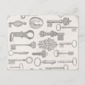 ヴィンテージ鍵住所の変更ポストカード 案内ポストカード (正面)
