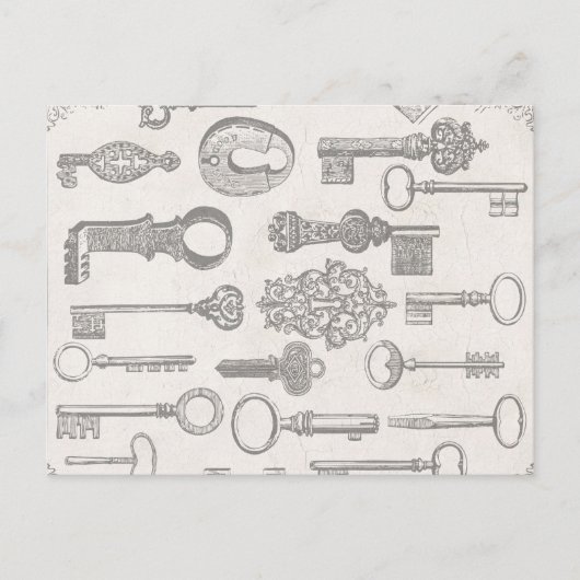 ヴィンテージ鍵住所の変更ポストカード 案内ポストカード (正面)