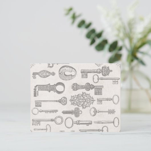 ヴィンテージ鍵住所の変更ポストカード 案内ポストカード (スタンド正面)