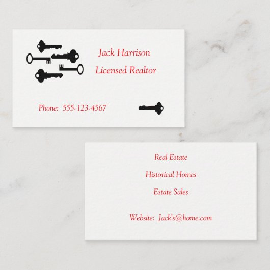 ヴィンテージ鍵名刺 名刺 (正面/裏面)