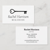 ヴィンテージ鍵実在エステートインテリアデザイナの評価 名刺 (正面/裏面)