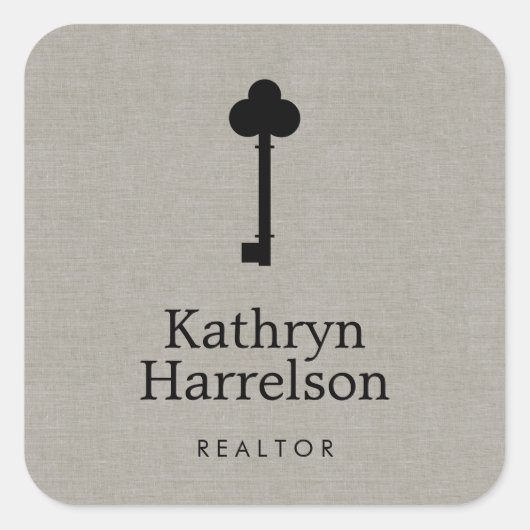 ヴィンテージ鍵実在不動産仲介業者インテリア設計者 スクエアシール (正面)