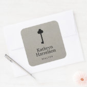 ヴィンテージ鍵実在不動産仲介業者インテリア設計者 スクエアシール (封筒)