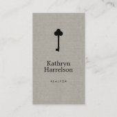 ヴィンテージ鍵実在不動産仲介業者インテリア設計者 名刺 (正面)