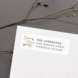 ヴィンテージ鍵差出人住所 ラベル