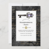 ヴィンテージ鍵引っ越し祝いパーティーパーティー 招待状 (正面)