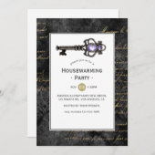 ヴィンテージ鍵引っ越し祝いパーティーパーティー 招待状 (正面/裏面)