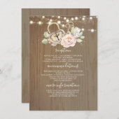 ヴィンテージ鍵結婚インフォメーションゲスト エンクロージャーカード (正面/裏面)