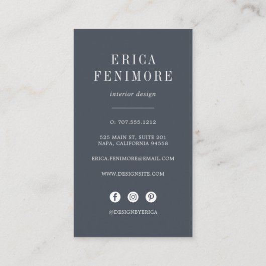 ヴィンテージ鍵 |インテリアデザイナ垂直 名刺 (裏面)