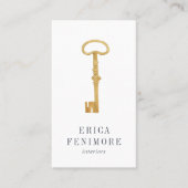 ヴィンテージ鍵 |インテリアデザイナ垂直 名刺 (正面)