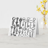 ヴィンテージ鍵 カード (黄色い花)