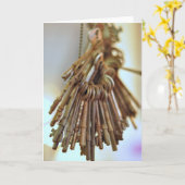 ヴィンテージ鍵 カード (黄色い花)