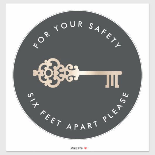 ヴィンテージ鍵 |ソーシャル配布用フロアマーカー シール (シート)