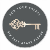 ヴィンテージ鍵 |ソーシャル配布用フロアマーカー シール (正面)