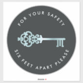 ヴィンテージ鍵 |ソーシャル配布用フロアマーカー シール (シート)