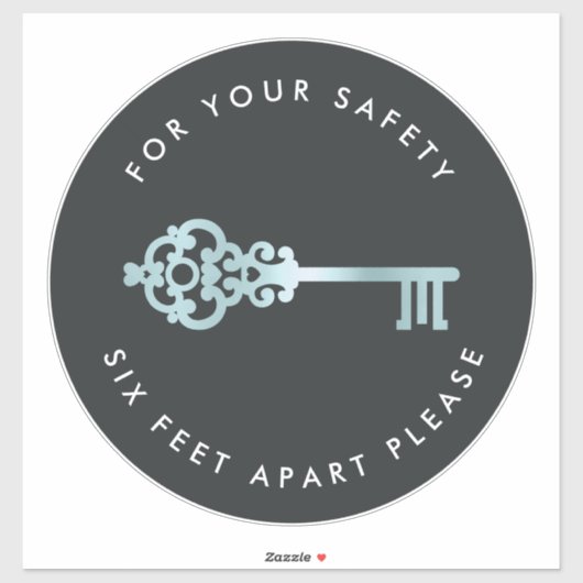 ヴィンテージ鍵 |ソーシャル配布用フロアマーカー シール (シート)
