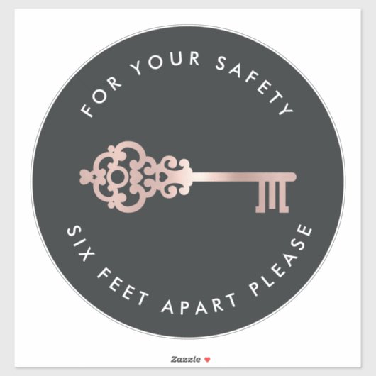 ヴィンテージ鍵 |ソーシャル配布用フロアマーカー シール (シート)