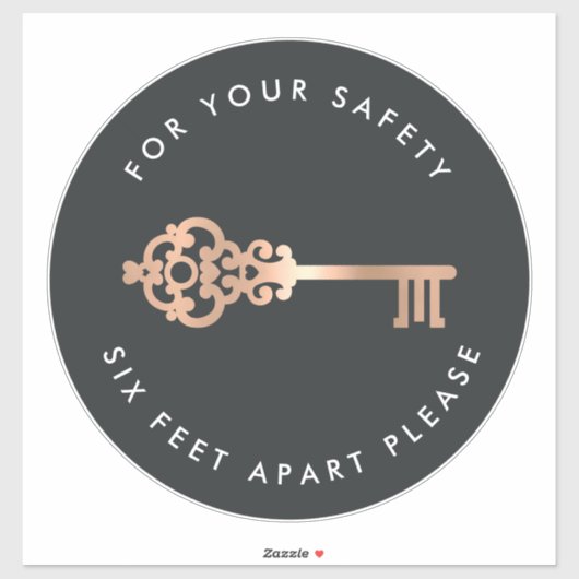 ヴィンテージ鍵 |ソーシャル配布用フロアマーカー シール (シート)