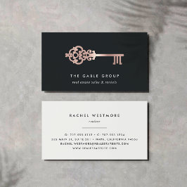 ヴィンテージ鍵 |バラ |実在財産 名刺