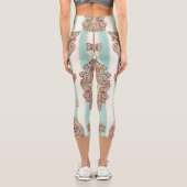 ヴィンテージ鍵、ロック:フリーハンドパターン。 カプリレギンス (裏面)