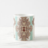 ヴィンテージ鍵、ロック：フリーハンドパターン。 コーヒーマグカップ (中央)