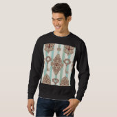 ヴィンテージ鍵、ロック:フリーハンドパターン。 スウェットシャツ (正面フル)