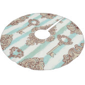 ヴィンテージ鍵、ロック:フリーハンドパターン。 ブラッシュドポリエステルツリースカート (アングル)