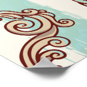 ヴィンテージ鍵、ロック:フリーハンドパターン。 ポスター (角)