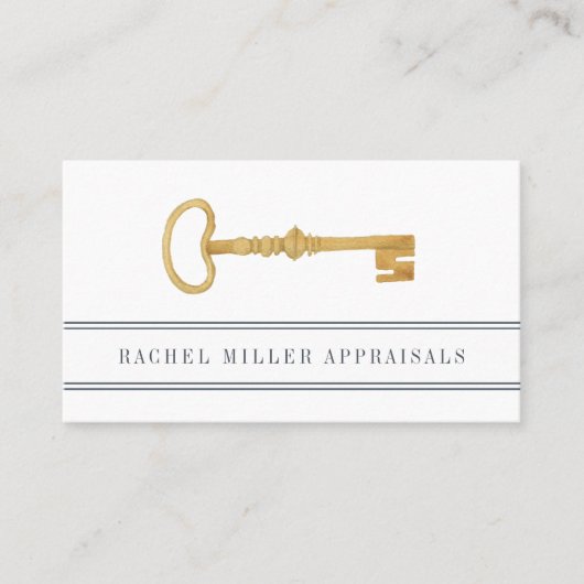 ヴィンテージ鍵 |不動産実在鑑定士 名刺 (正面)