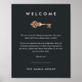 ヴィンテージ鍵 |不動産実在Covidの安全性 ポスター (正面)