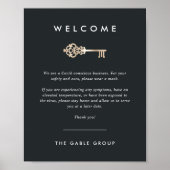 ヴィンテージ鍵 |不動産実在Covidの安全性 ポスター (正面)