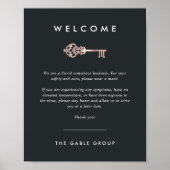 ヴィンテージ鍵 |不動産実在Covidの安全性 ポスター (正面)