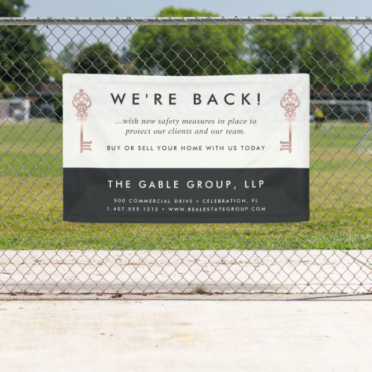 ヴィンテージ鍵 |実在不動産事業の再開 横断幕 (インサイチュ)