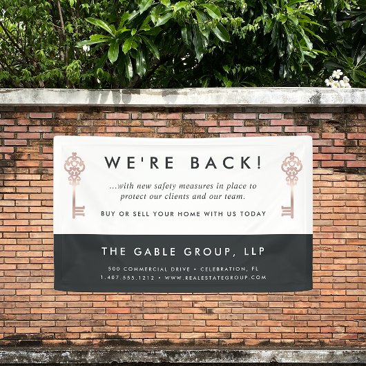 ヴィンテージ鍵 |実在不動産事業の再開 横断幕