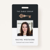 ヴィンテージ鍵 |実在社員の写真ID バッジ (正面)