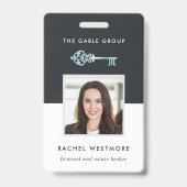 ヴィンテージ鍵 |実在社員の写真ID バッジ (正面)