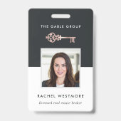 ヴィンテージ鍵 |実在社員の写真ID バッジ (正面)