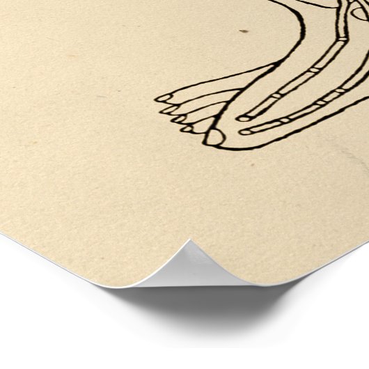 ヴィンテージ鍼子午線経路ポイント ポスター (角)