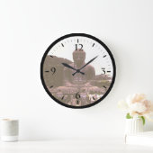 ヴィンテージ鎌倉仏素晴らし観光客Postc ラージ壁時計 (ホーム)