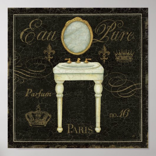 ヴィンテージ鏡とシンク ポスター (正面)