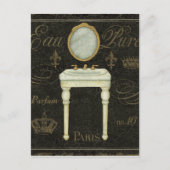 ヴィンテージ鏡とシンク ポストカード (正面)