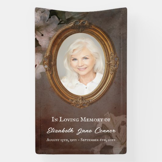 ヴィンテージ鏡のフレームのライリー写真の愛情のあるメモリ 横断幕 (縦)